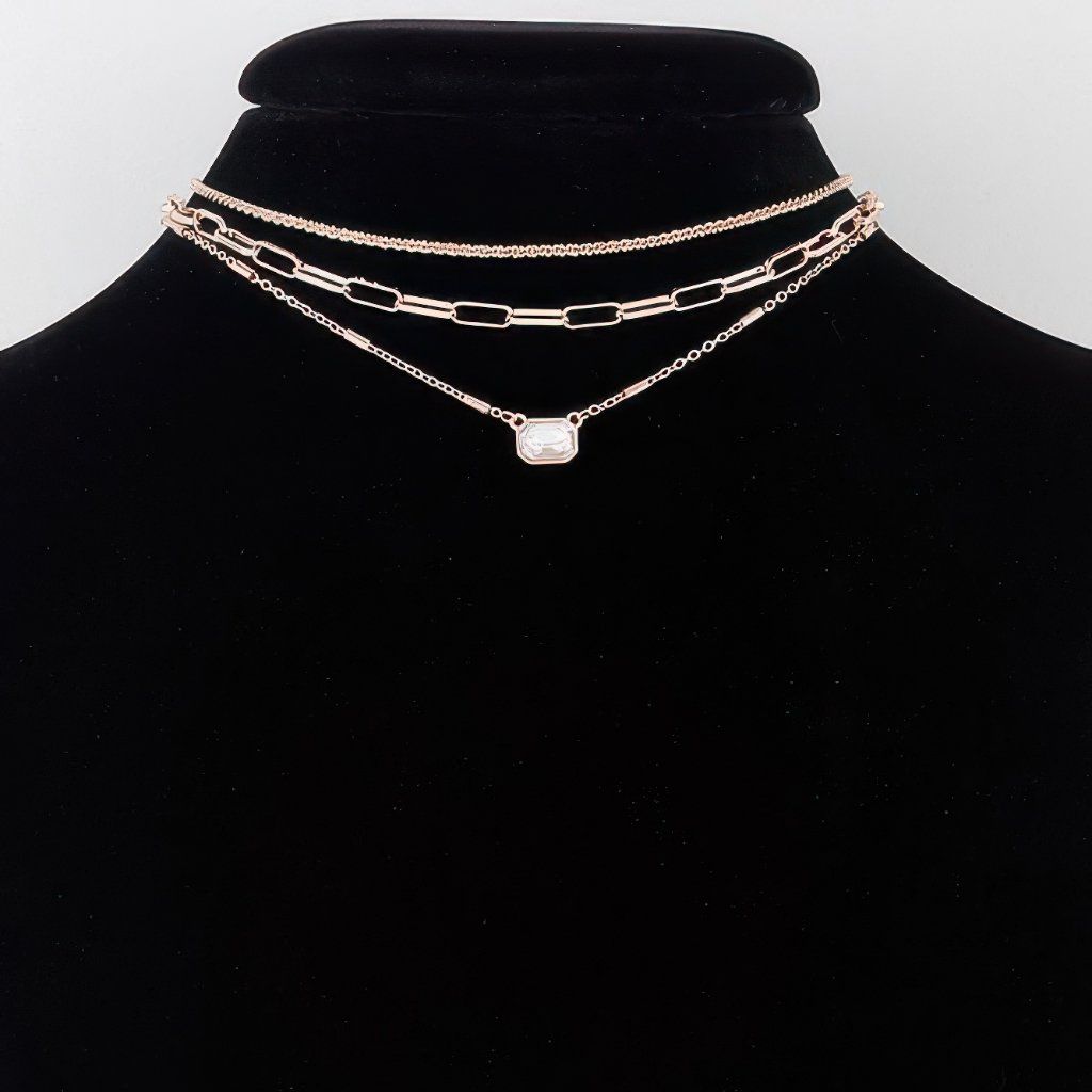 Triple Jeweled Choker Necklace 29$